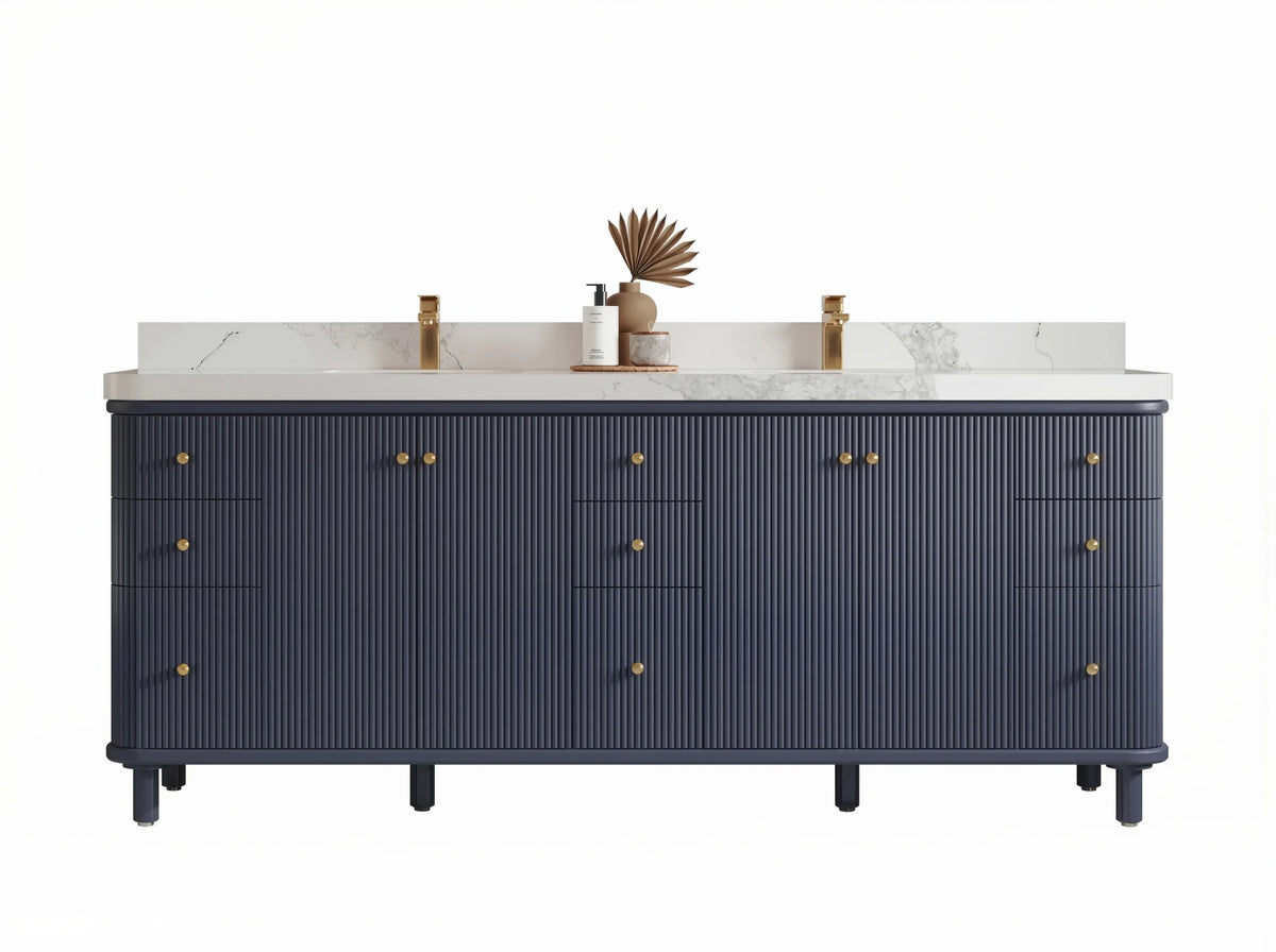 Miami 84 in. W x 22 in. D Double Sink Bathroom Vanity - Willow Bath and Vanity