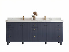 Miami 84 in. W x 22 in. D Double Sink Bathroom Vanity - photo 1