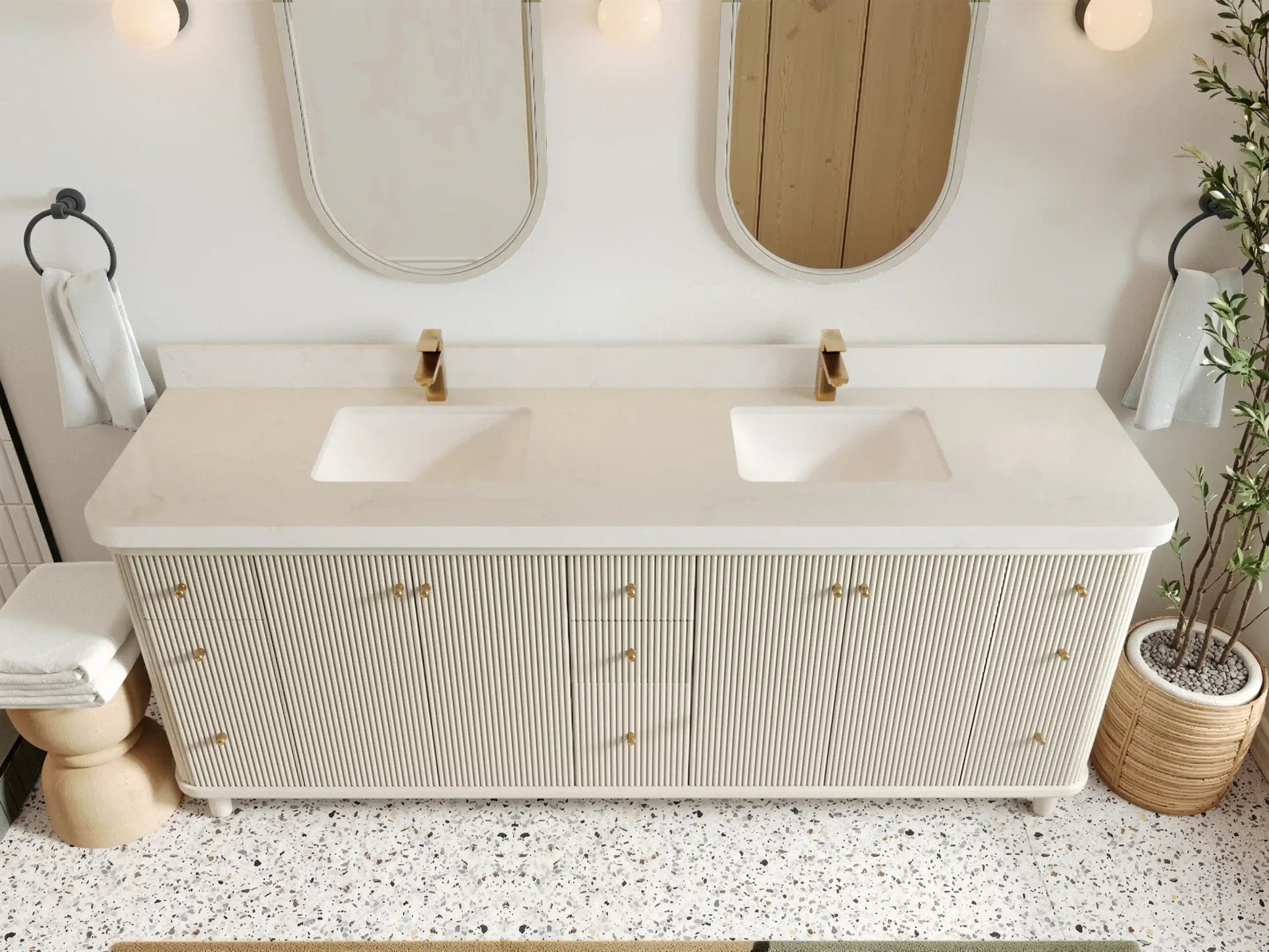 Miami 84 in. W x 22 in. D Double Sink Bathroom Vanity - Willow Bath and Vanity