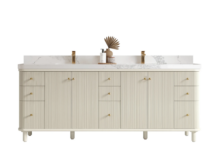 Miami 84 in. W x 22 in. D Double Sink Bathroom Vanity - photo 1