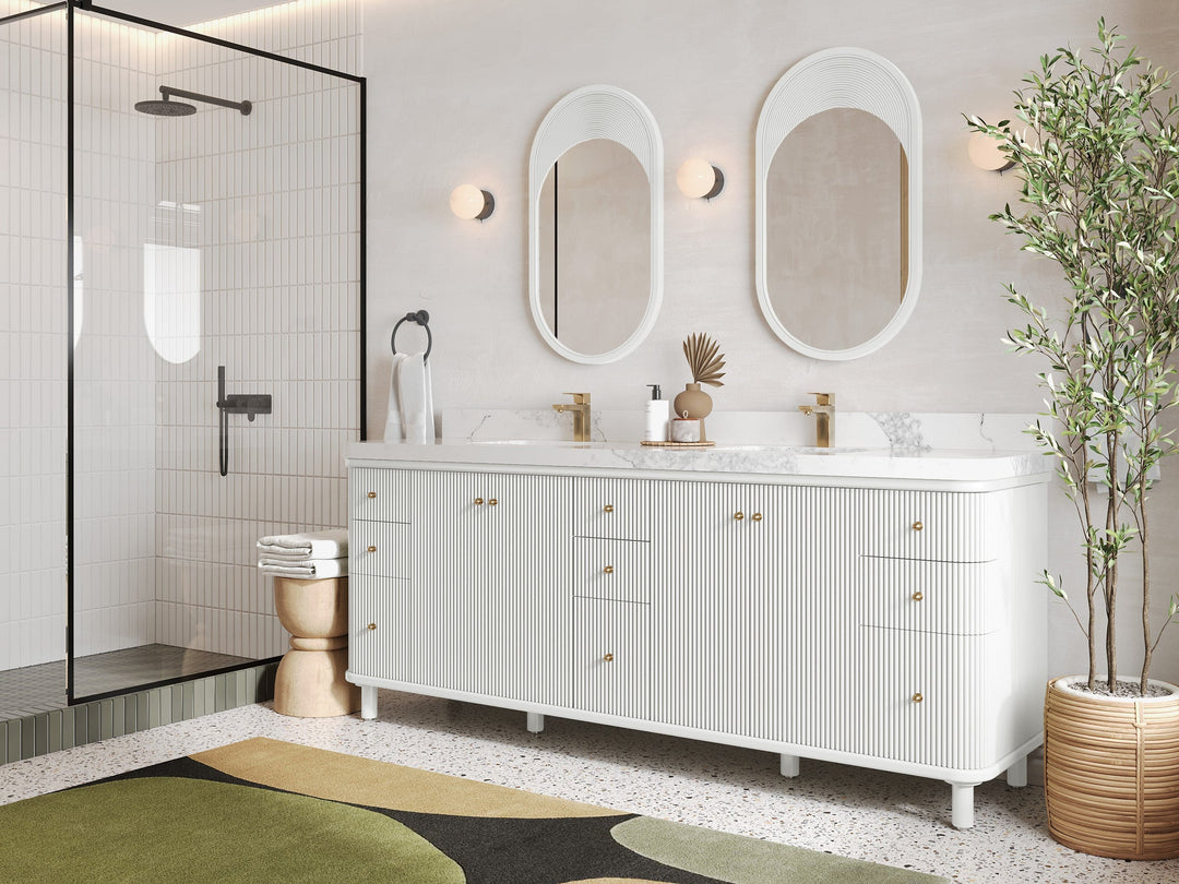 Miami 84 in. W x 22 in. D Double Sink Bathroom Vanity - Willow Bath and Vanity