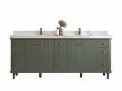 Miami 84 in. W x 22 in. D Double Sink Bathroom Vanity - photo 1