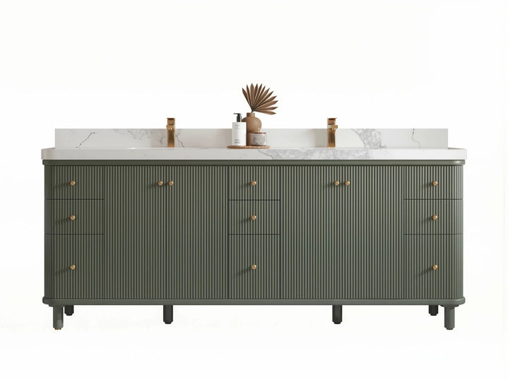 Miami 84 in. W x 22 in. D Double Sink Bathroom Vanity - photo 1