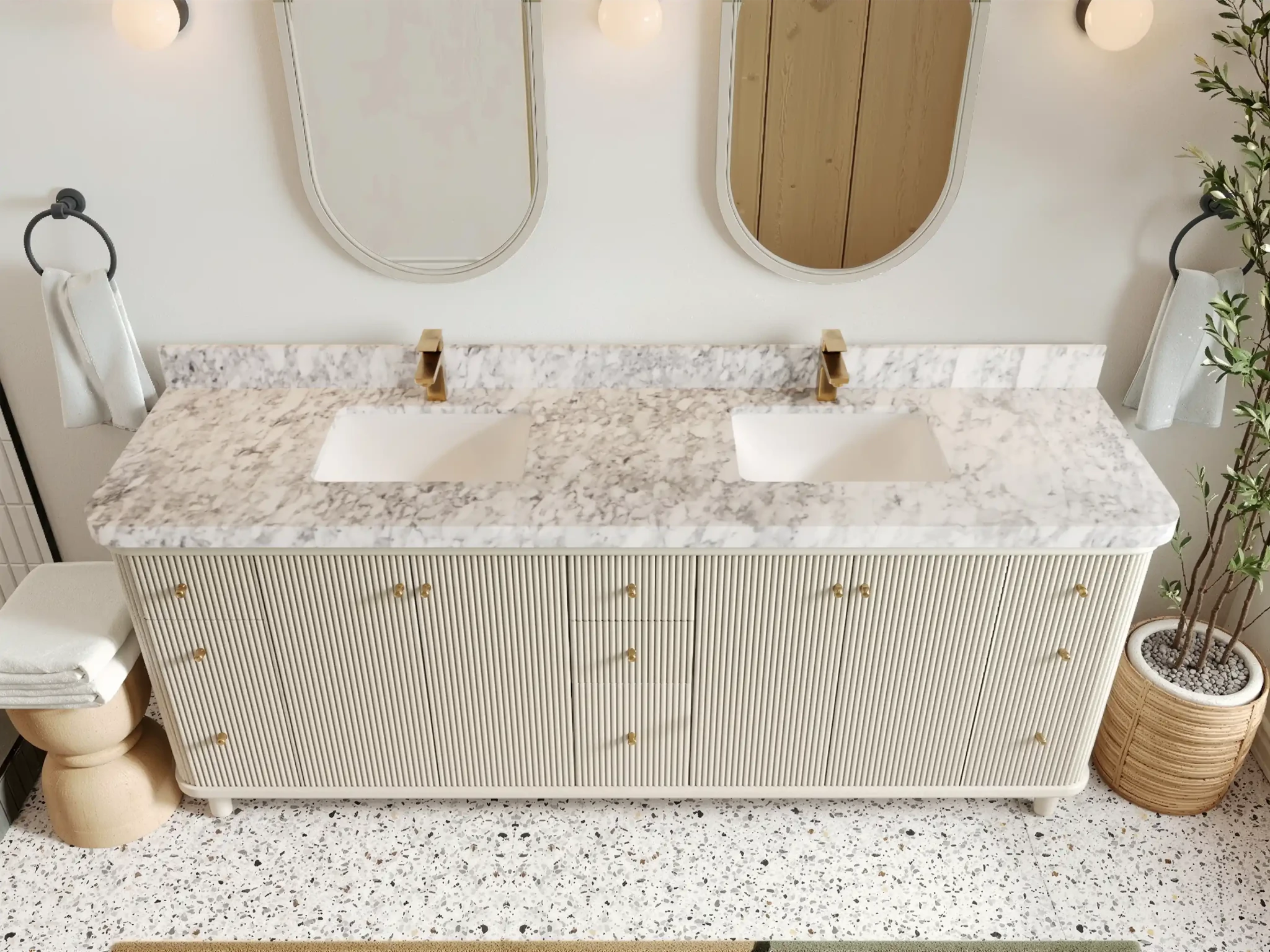 Miami 84 in. W x 22 in. D Double Sink Bathroom Vanity - Willow Bath and Vanity