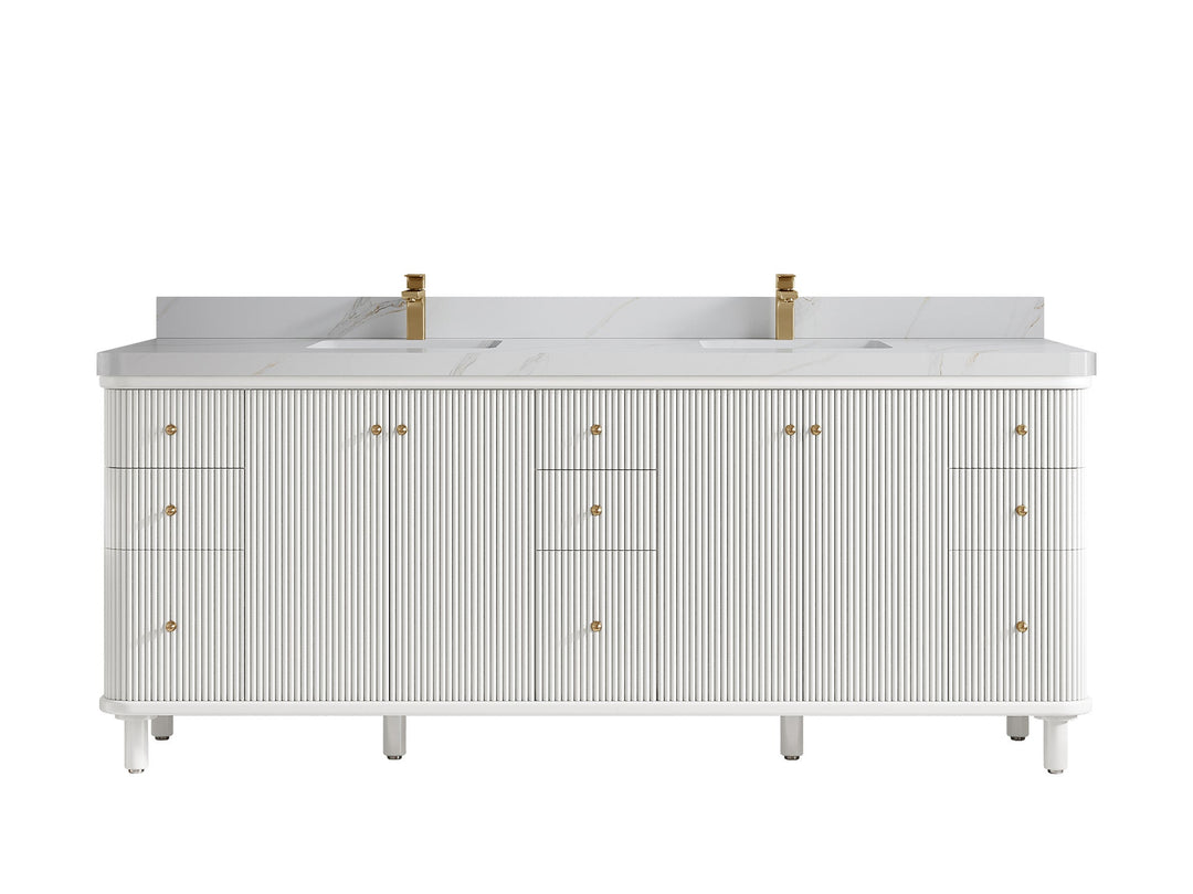 Miami 84 in. W x 22 in. D Double Sink Bathroom Vanity - Willow Bath and Vanity