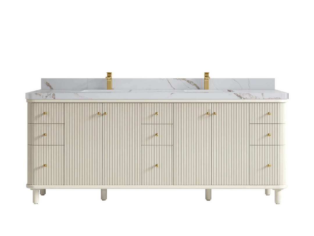Miami 84 in. W x 22 in. D Double Sink Bathroom Vanity | 
              
                Alabaster
                
                  
             - MIA-CAB-ALB-83 - photo №12