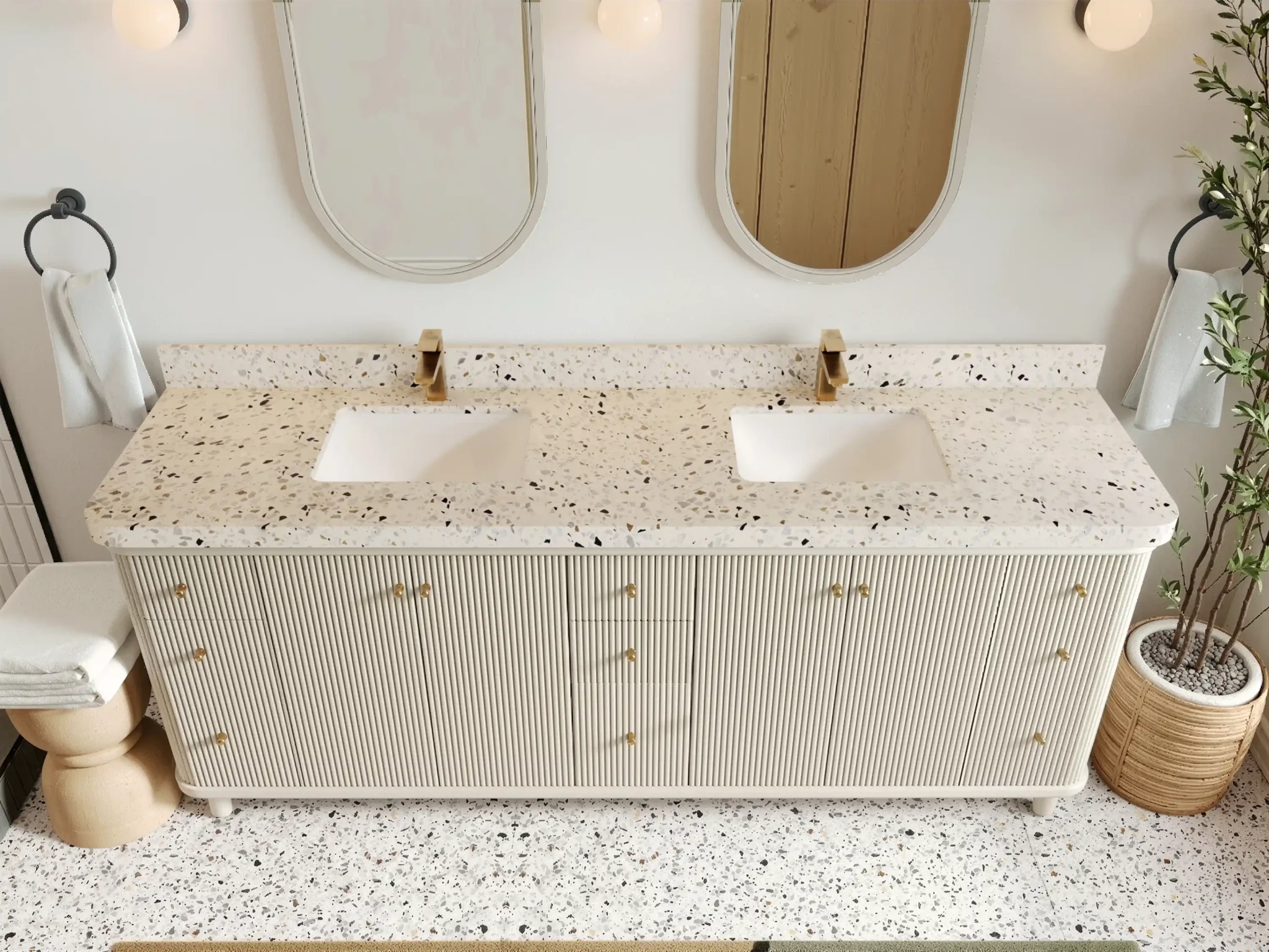 Miami 84 in. W x 22 in. D Double Sink Bathroom Vanity - Willow Bath and Vanity
