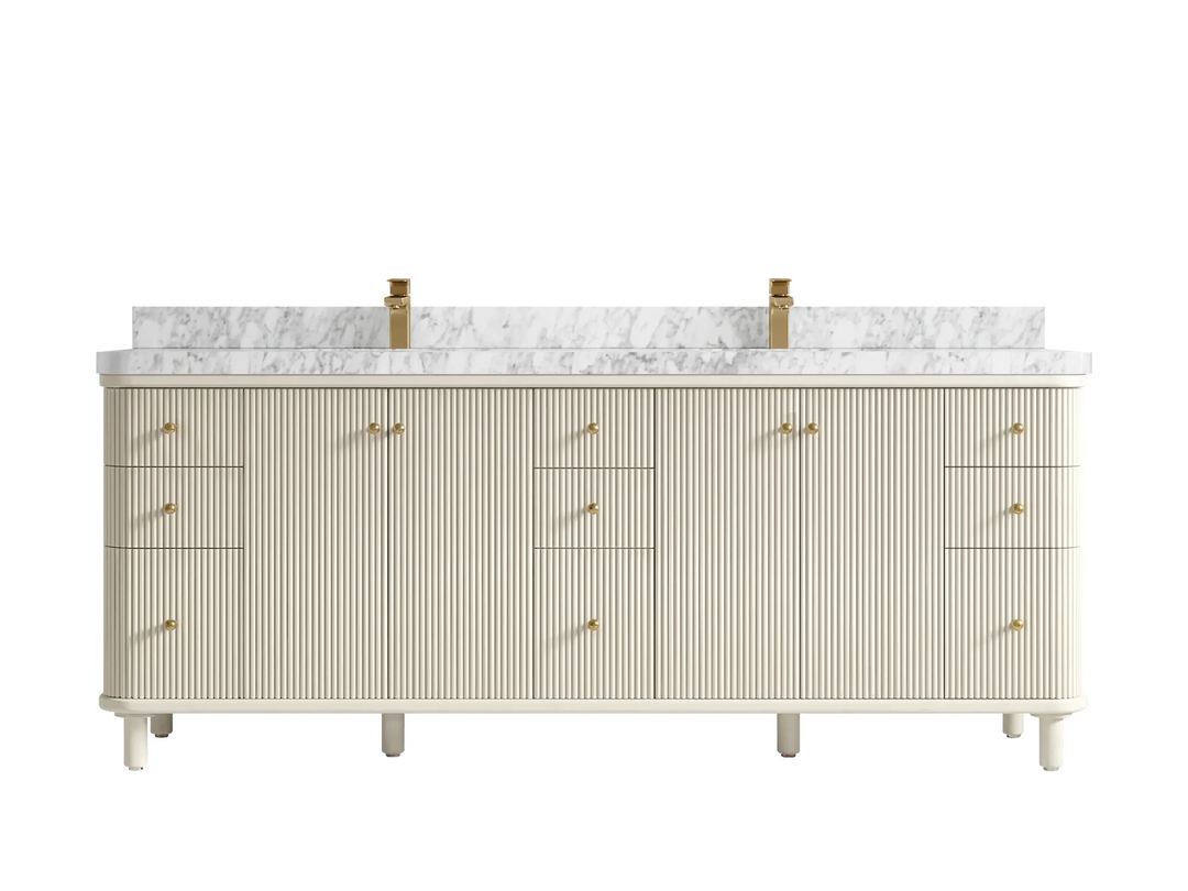 Miami 84 in. W x 22 in. D Double Sink Bathroom Vanity | 
              
                Alabaster
                
                  
             - MIA-CAB-ALB-83 - photo №8