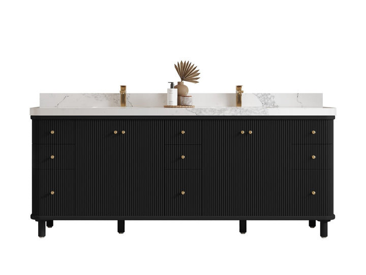 Miami 84 in. W x 22 in. D Double Sink Bathroom Vanity - photo 1