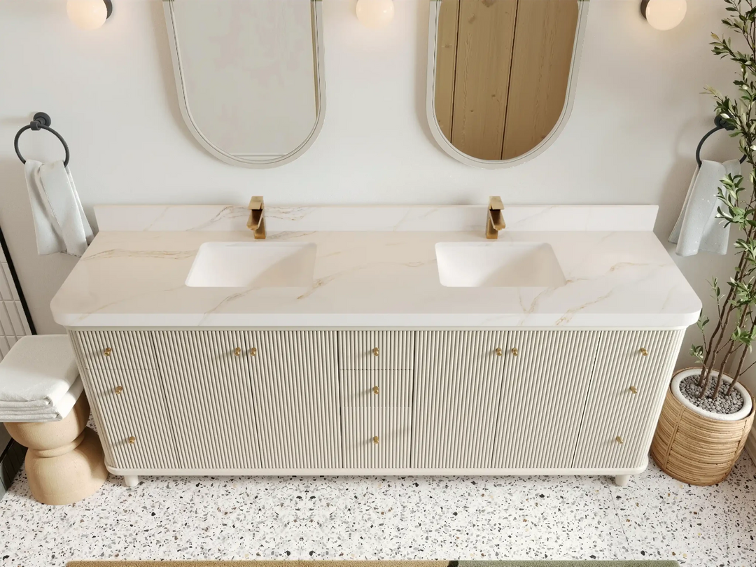 Miami 84 in. W x 22 in. D Double Sink Bathroom Vanity | 
              
                Alabaster
                
                  
             - MIA-CAB-ALB-83 - photo №17