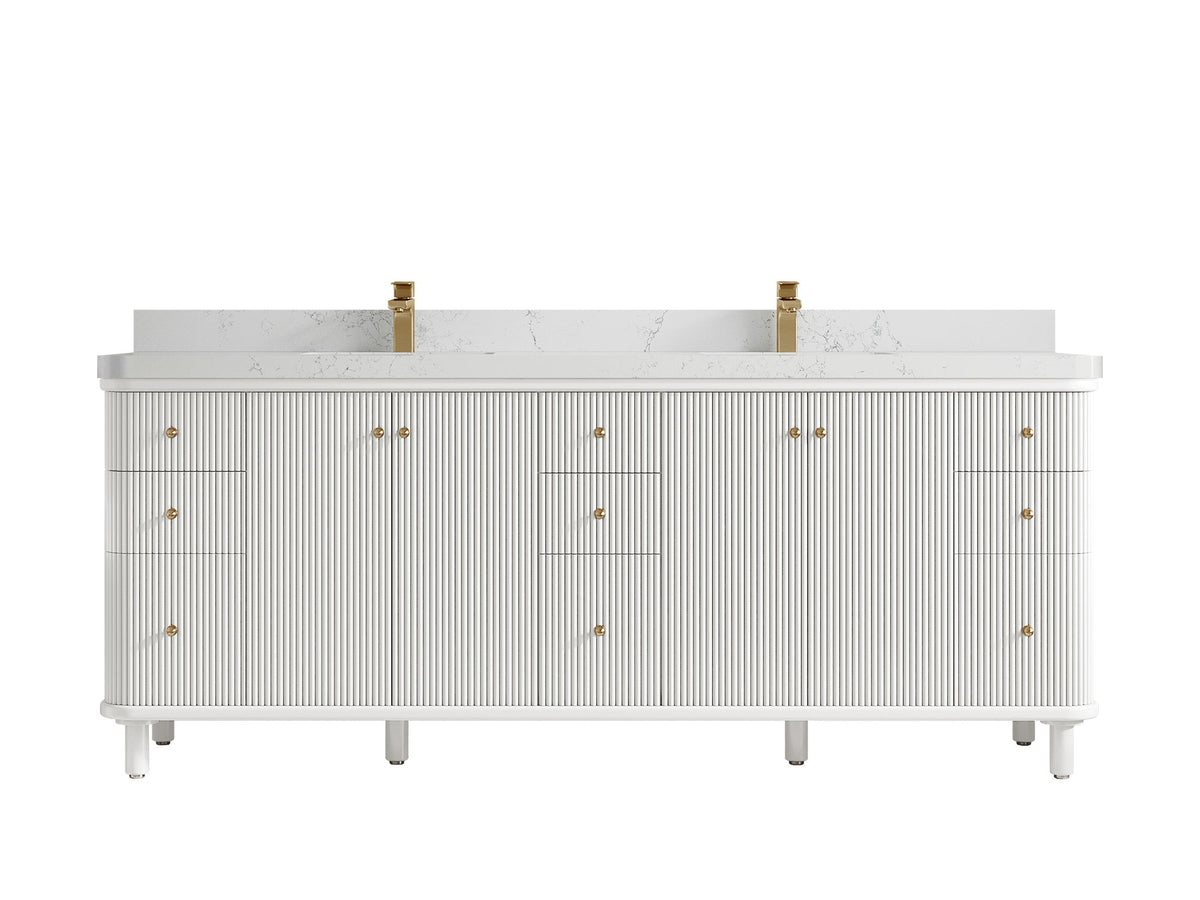 Miami 84 in. W x 22 in. D Double Sink Bathroom Vanity - Willow Bath and Vanity
