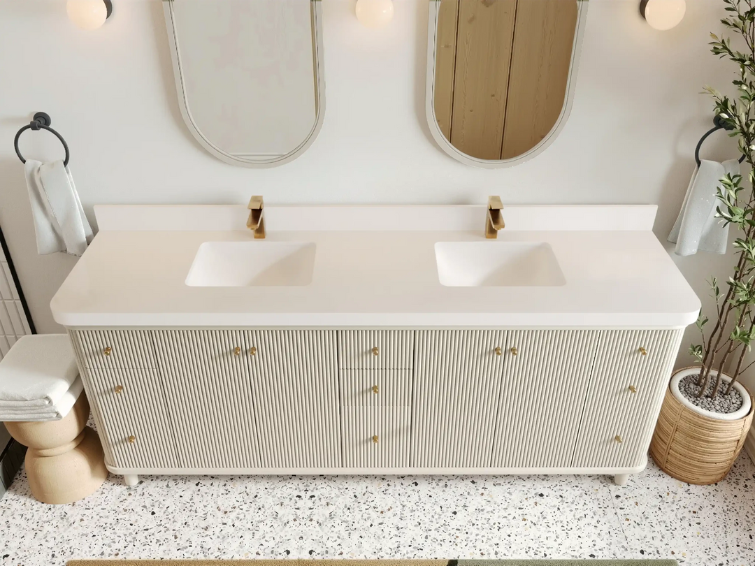 Miami 84 in. W x 22 in. D Double Sink Bathroom Vanity | 
              
                Alabaster
                
                  
             - MIA-CAB-ALB-83 - photo №25