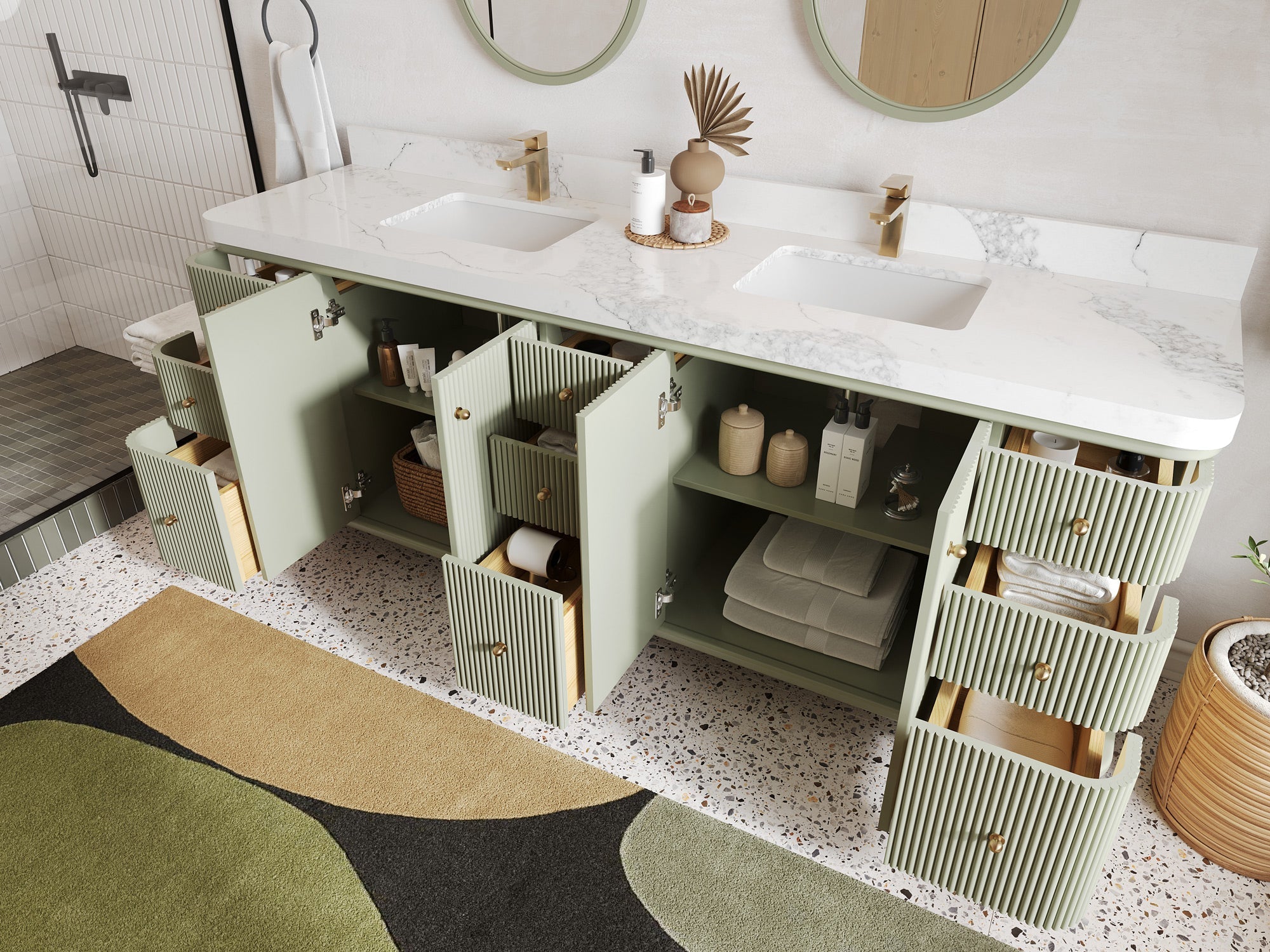 Miami 84 in. W x 22 in. D Double Sink Bathroom Vanity - Willow Bath and Vanity