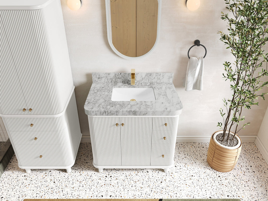 Miami Collection Bath Vanity - 36" W x 22" D with Center Sink - Willow Bath and Vanity