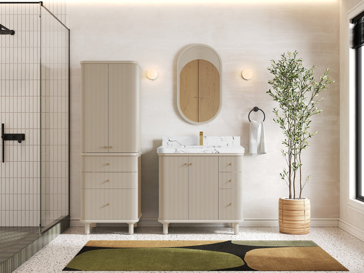 Miami Collection Bath Vanity - 36" W x 22" D with Center Sink - Willow Bath and Vanity