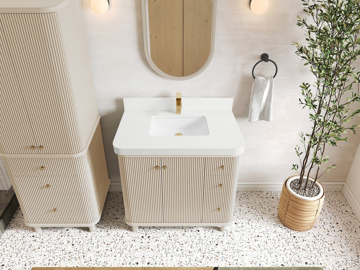 Miami Collection Bath Vanity - 36" W x 22" D with Center Sink - Willow Bath and Vanity