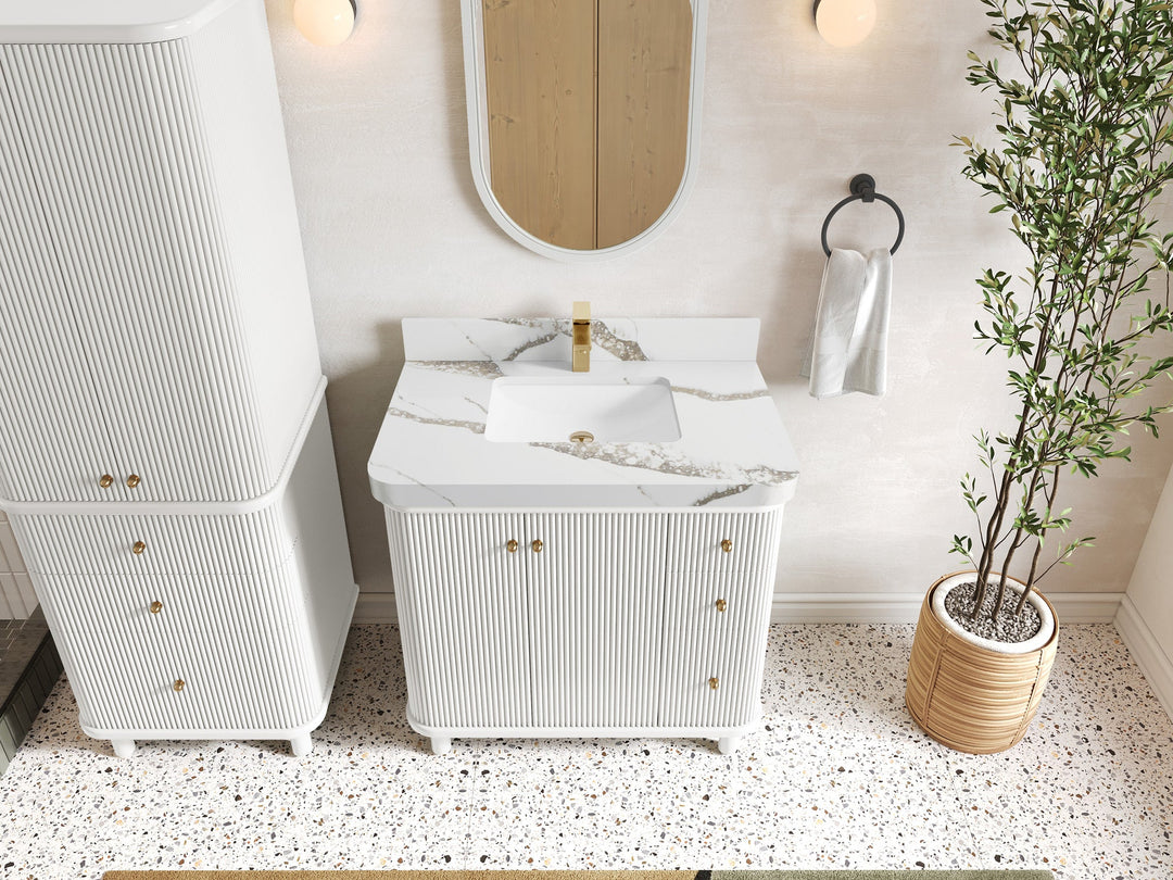 Miami Collection Bath Vanity - 36" W x 22" D with Center Sink - Willow Bath and Vanity