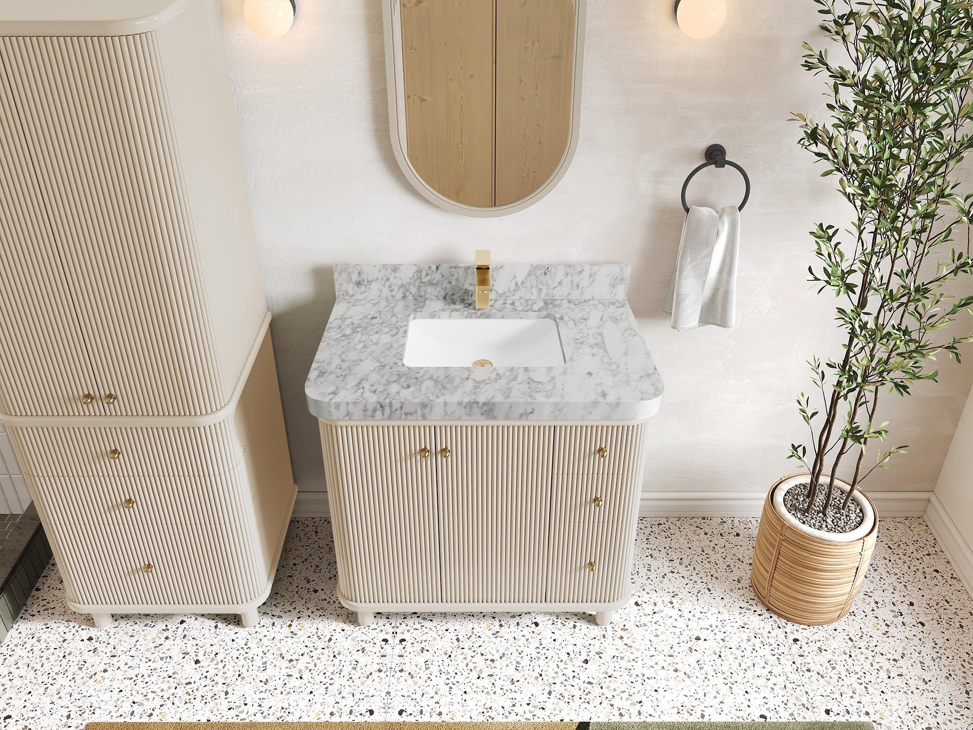 Miami Collection Bath Vanity - 36" W x 22" D with Center Sink - Willow Bath and Vanity