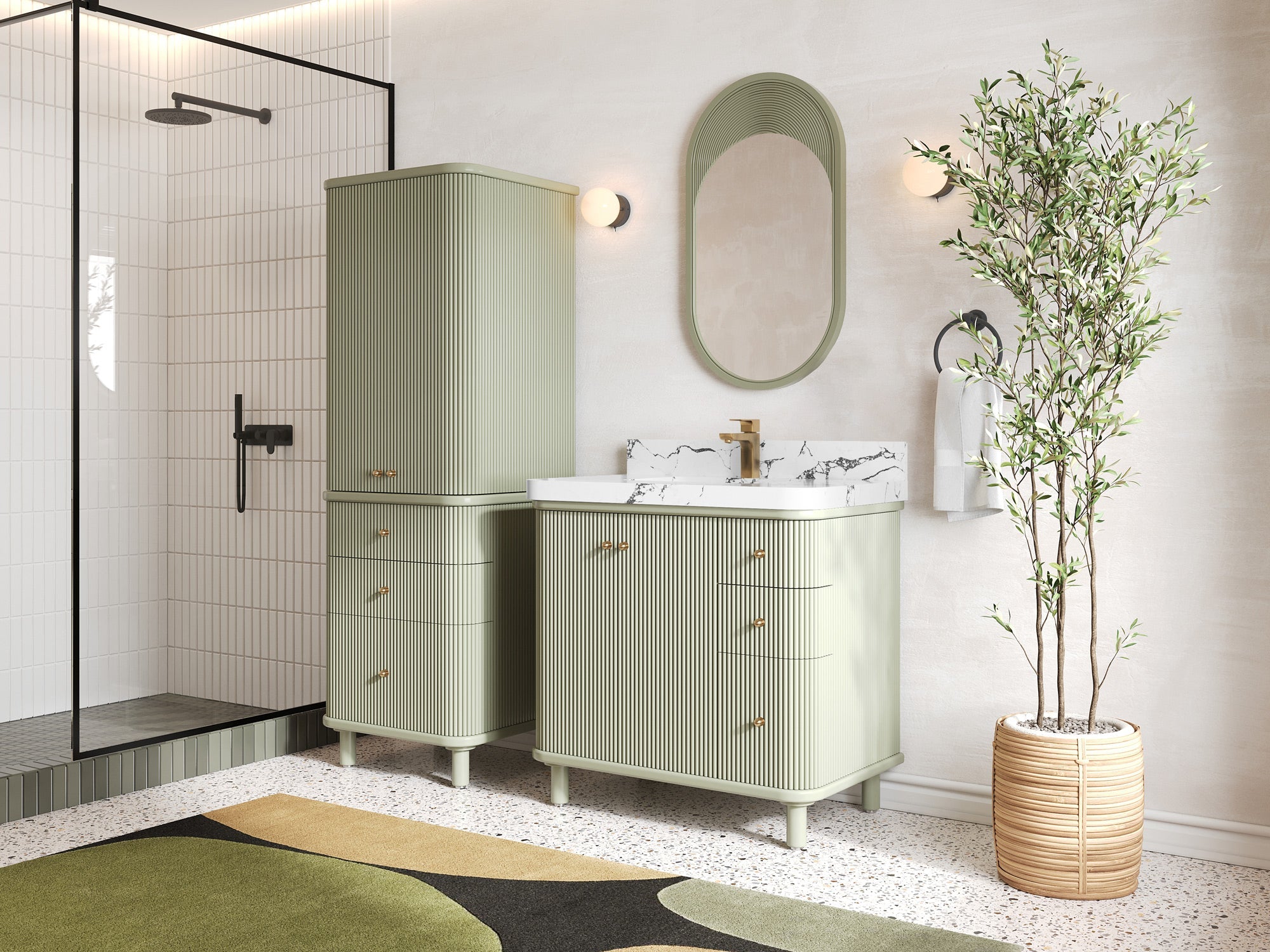 Miami Collection Bath Vanity - 36" W x 22" D with Center Sink - Willow Bath and Vanity