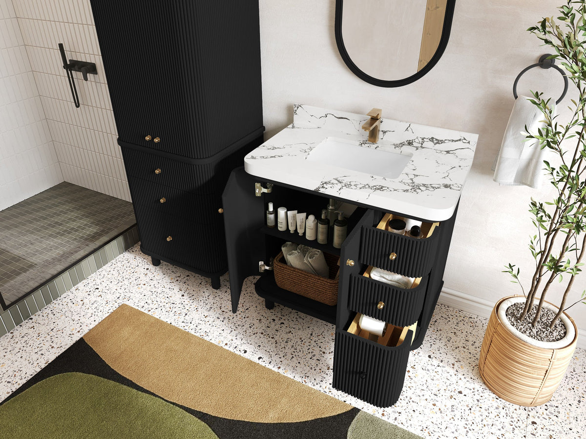 Miami Collection Bath Vanity - 36" W x 22" D with Center Sink - Willow Bath and Vanity