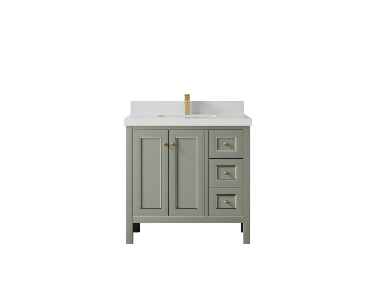 Nashville 36 in. W x 22 in. D Center Sink Bathroom Vanity - Willow Bath and Vanity
