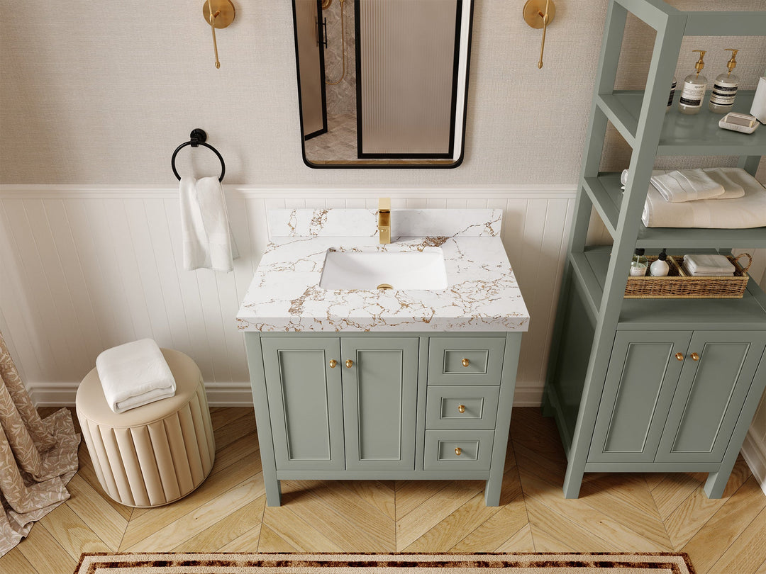 Nashville 36 in. W x 22 in. D Center Sink Bathroom Vanity - Willow Bath and Vanity