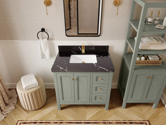 Nashville 36 in. W x 22 in. D Center Sink Bathroom Vanity - photo 16