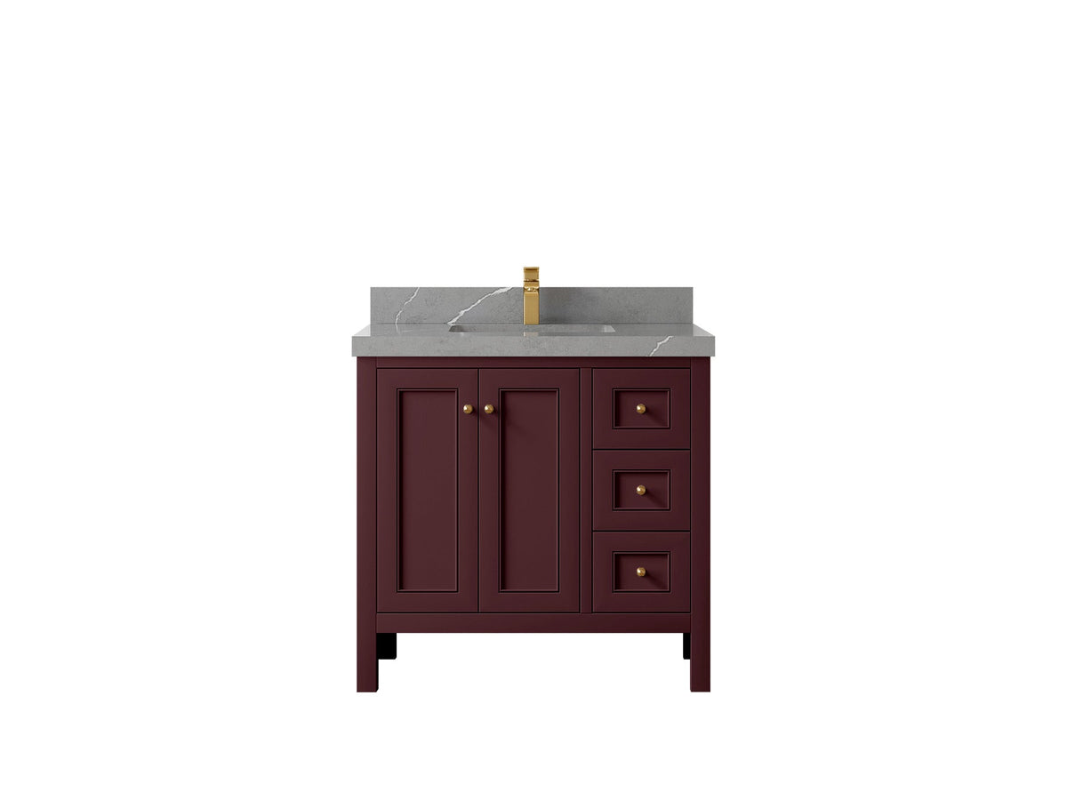 Nashville 36 in. W x 22 in. D Center Sink Bathroom Vanity - Willow Bath and Vanity