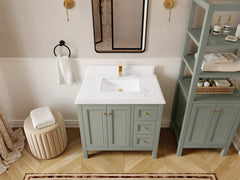 Nashville 36 in. W x 22 in. D Center Sink Bathroom Vanity - photo 34