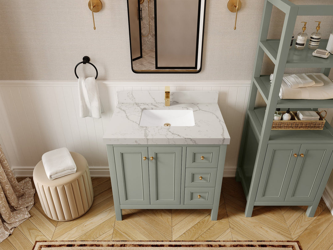 Nashville 36 in. W x 22 in. D Center Sink Bathroom Vanity - Willow Bath and Vanity