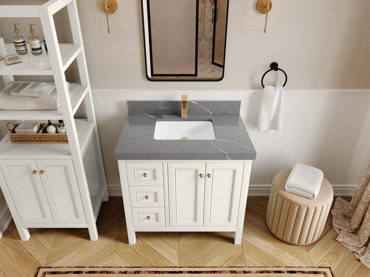 Nashville 36 in. W x 22 in. D Center Sink Bathroom Vanity - photo 42