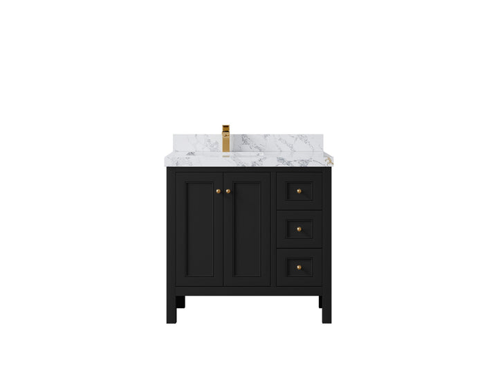 Nashville 36 in. W x 22 in. D Left Offset Sink Bathroom Vanity - photo 39