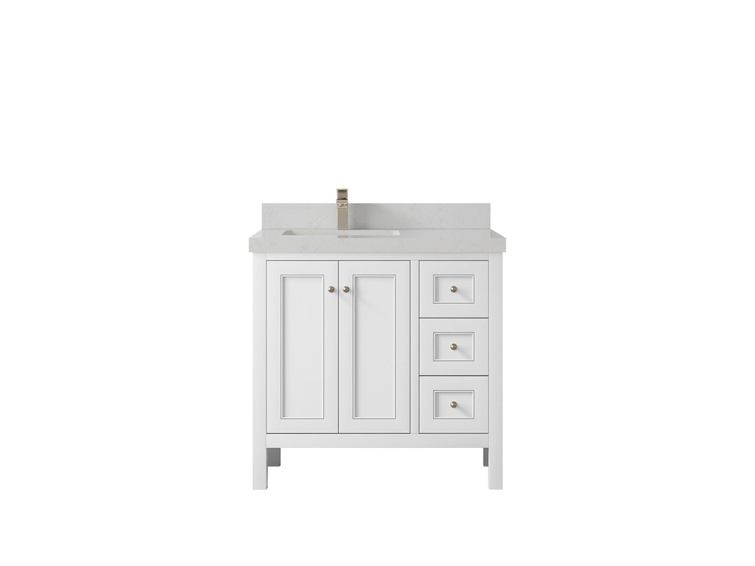 Nashville 36 in. W x 22 in. D Left Offset Sink Bathroom Vanity - Willow Bath and Vanity