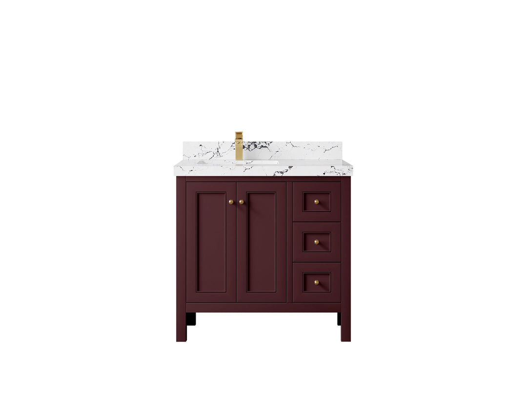 Nashville 36 in. W x 22 in. D Left Offset Sink Bathroom Vanity - Willow Bath and Vanity