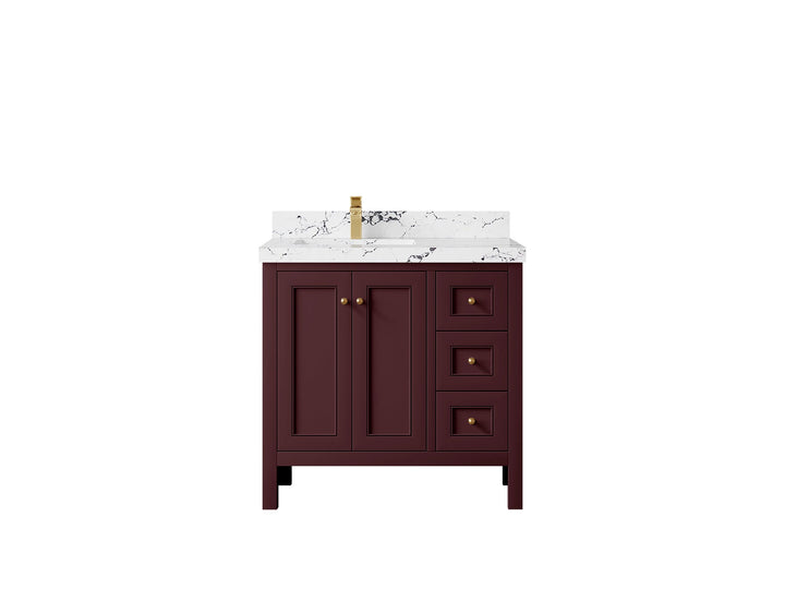 Nashville 36 in. W x 22 in. D Left Offset Sink Bathroom Vanity - photo 44