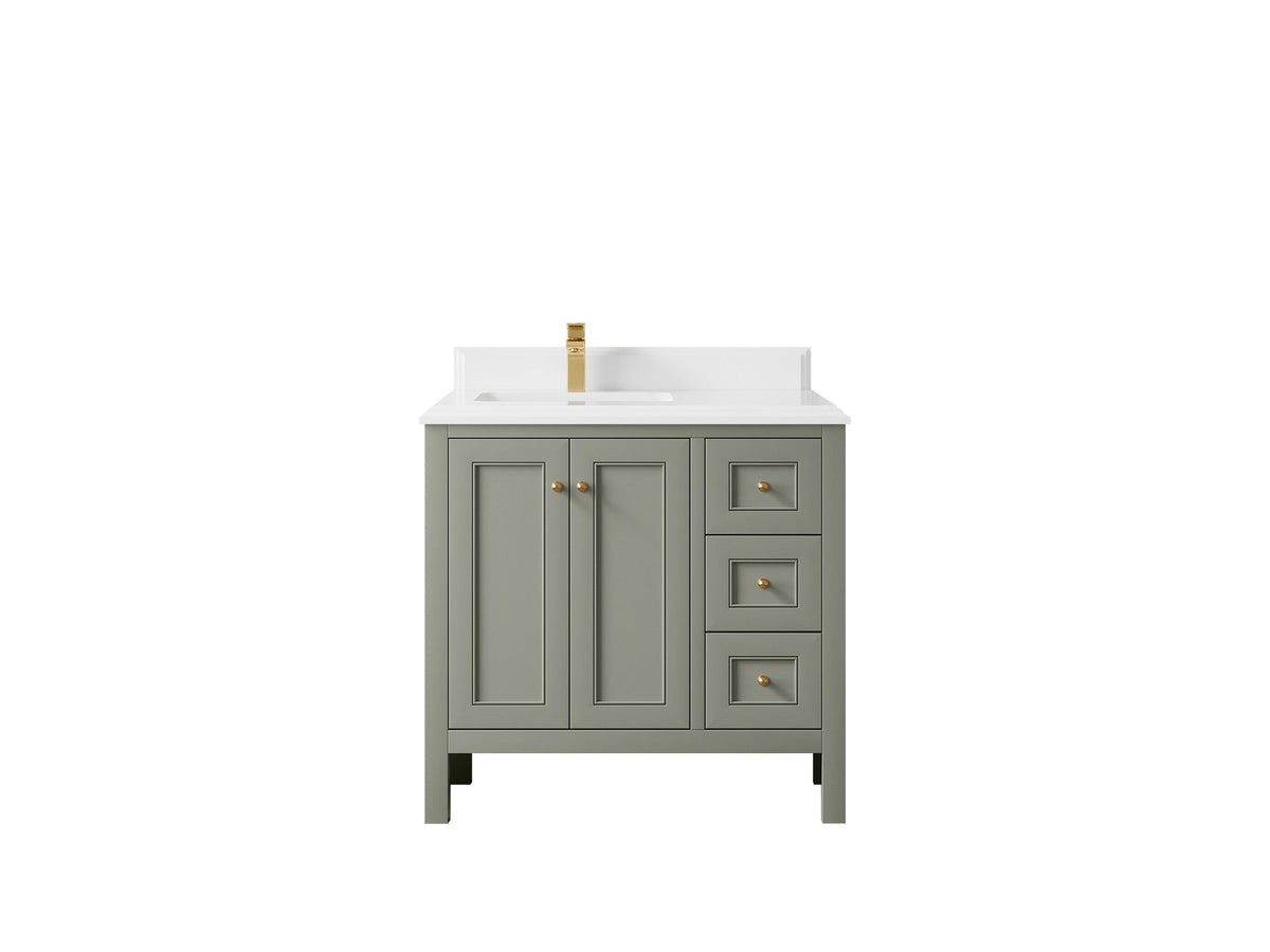 Nashville 36 in. W x 22 in. D Left Offset Sink Bathroom Vanity - Willow Bath and Vanity
