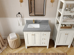 Nashville 36 in. W x 22 in. D Left Offset Sink Bathroom Vanity - photo 42