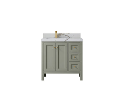 Nashville 36 in. W x 22 in. D Left Offset Sink Bathroom Vanity - Willow Bath and Vanity