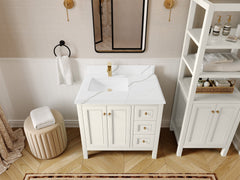 Nashville 36 in. W x 22 in. D Left Offset Sink Bathroom Vanity - photo 32