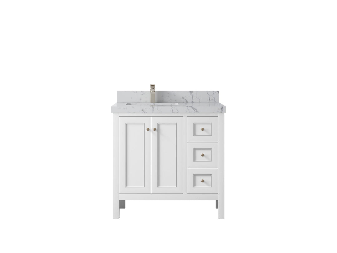 Nashville 36 in. W x 22 in. D Left Offset Sink Bathroom Vanity - Willow Bath and Vanity