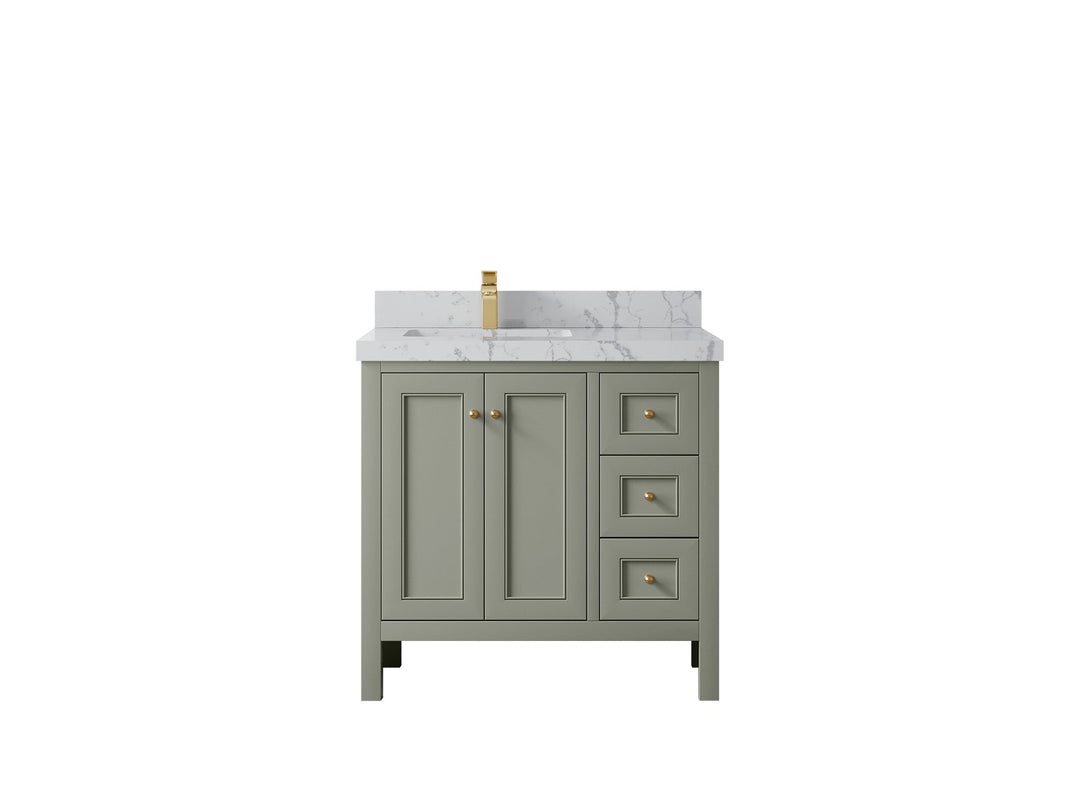 Nashville 36 in. W x 22 in. D Left Offset Sink Bathroom Vanity - Willow Bath and Vanity