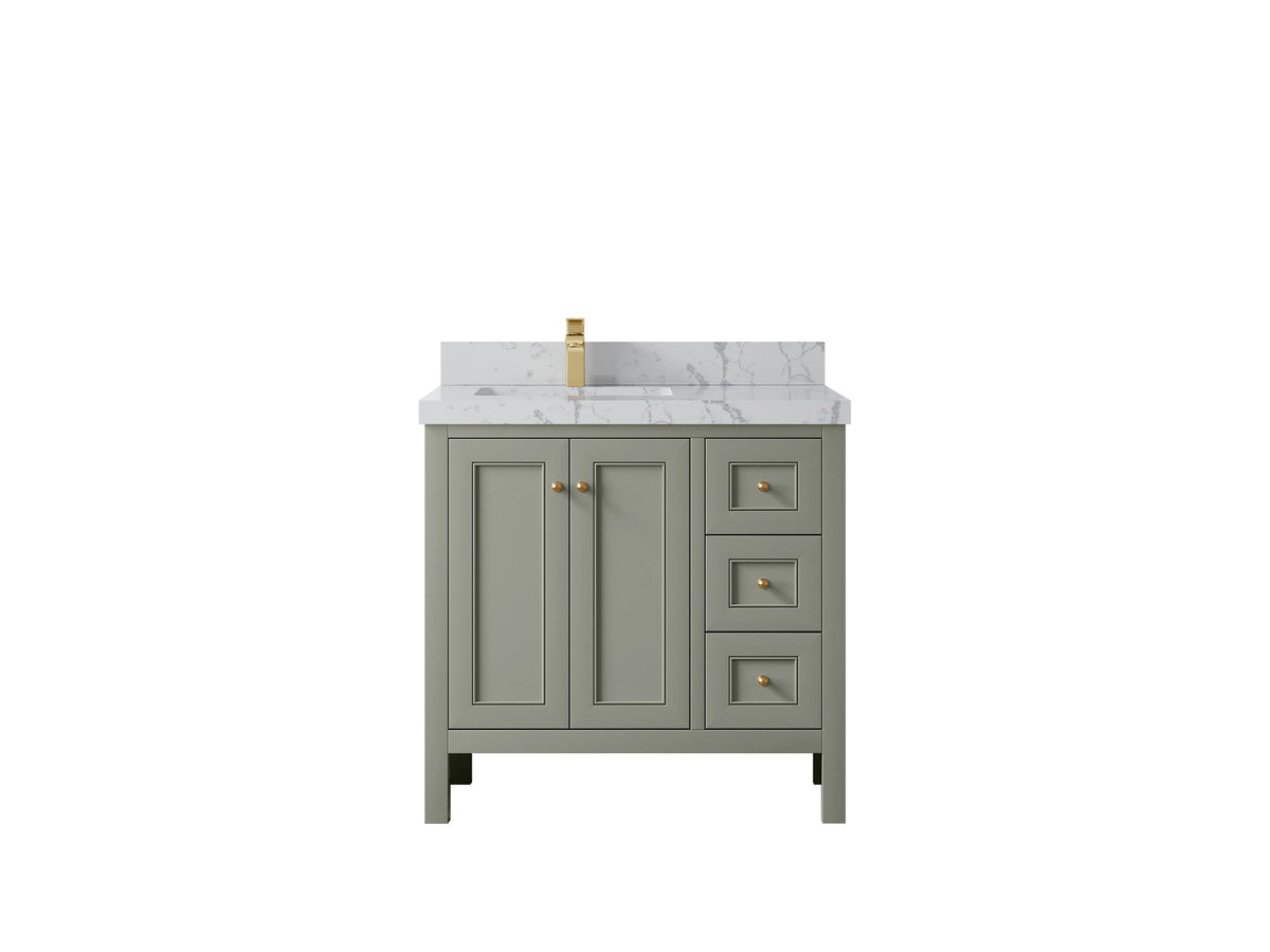 Nashville 36 in. W x 22 in. D Left Offset Sink Bathroom Vanity - Willow Bath and Vanity