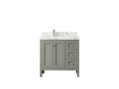 Nashville 36 in. W x 22 in. D Left Offset Sink Bathroom Vanity - photo 45