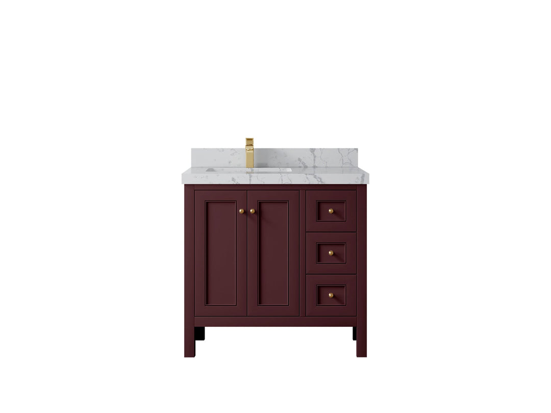 Nashville 36 in. W x 22 in. D Left Offset Sink Bathroom Vanity - Willow Bath and Vanity