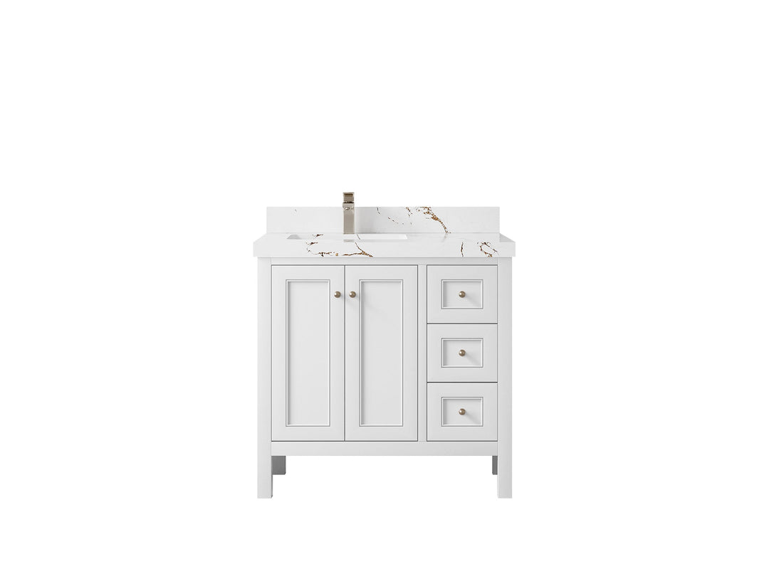 Nashville 36 in. W x 22 in. D Left Offset Sink Bathroom Vanity - Willow Bath and Vanity