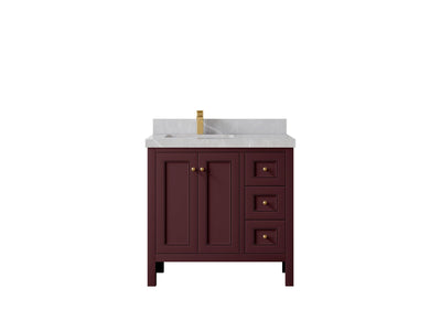 Nashville 36 in. W x 22 in. D Left Offset Sink Bathroom Vanity - Willow Bath and Vanity