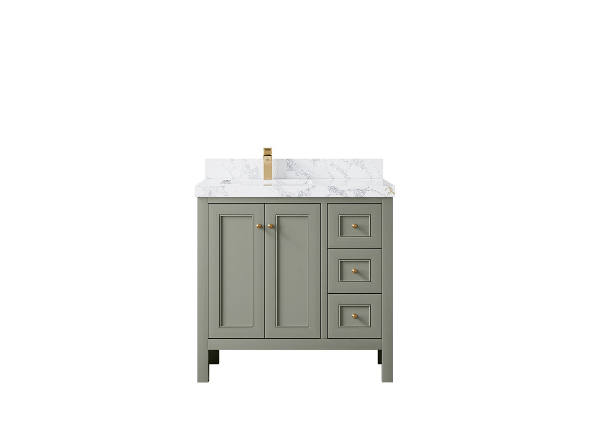 Nashville 36 in. W x 22 in. D Left Offset Sink Bathroom Vanity - Willow Bath and Vanity