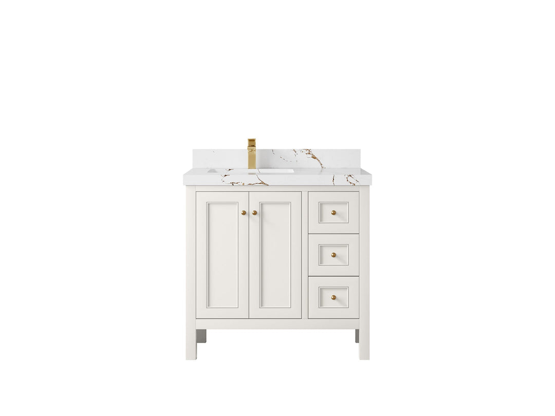 Nashville 36 in. W x 22 in. D Left Offset Sink Bathroom Vanity - Willow Bath and Vanity