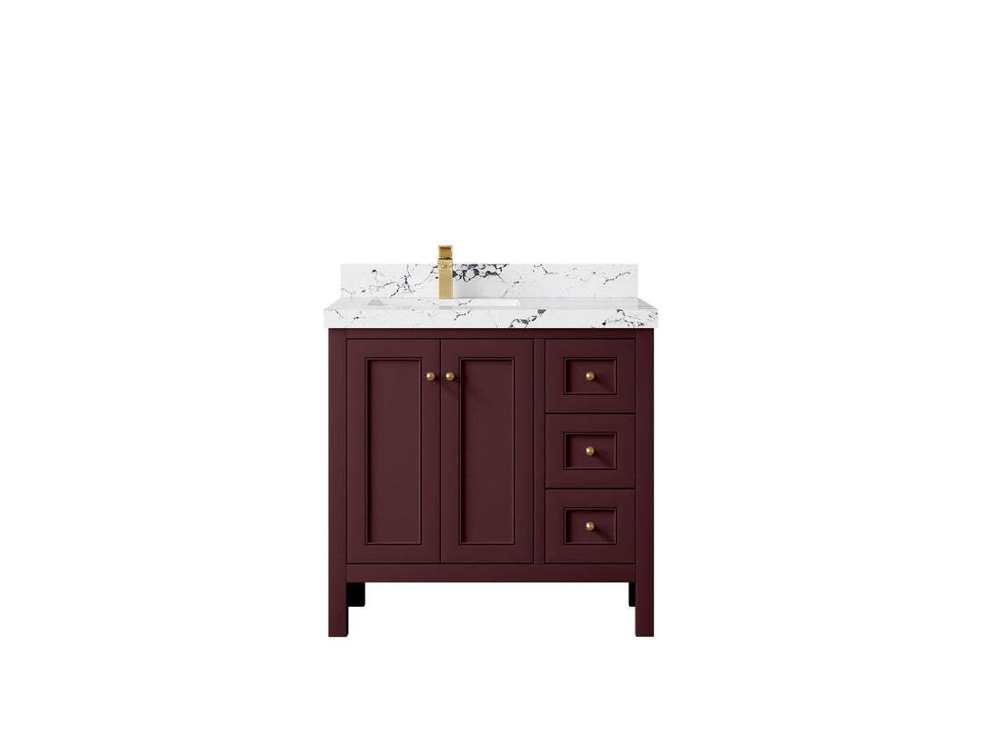 Nashville 36 in. W x 22 in. D Left Offset Sink Bathroom Vanity - Willow Bath and Vanity