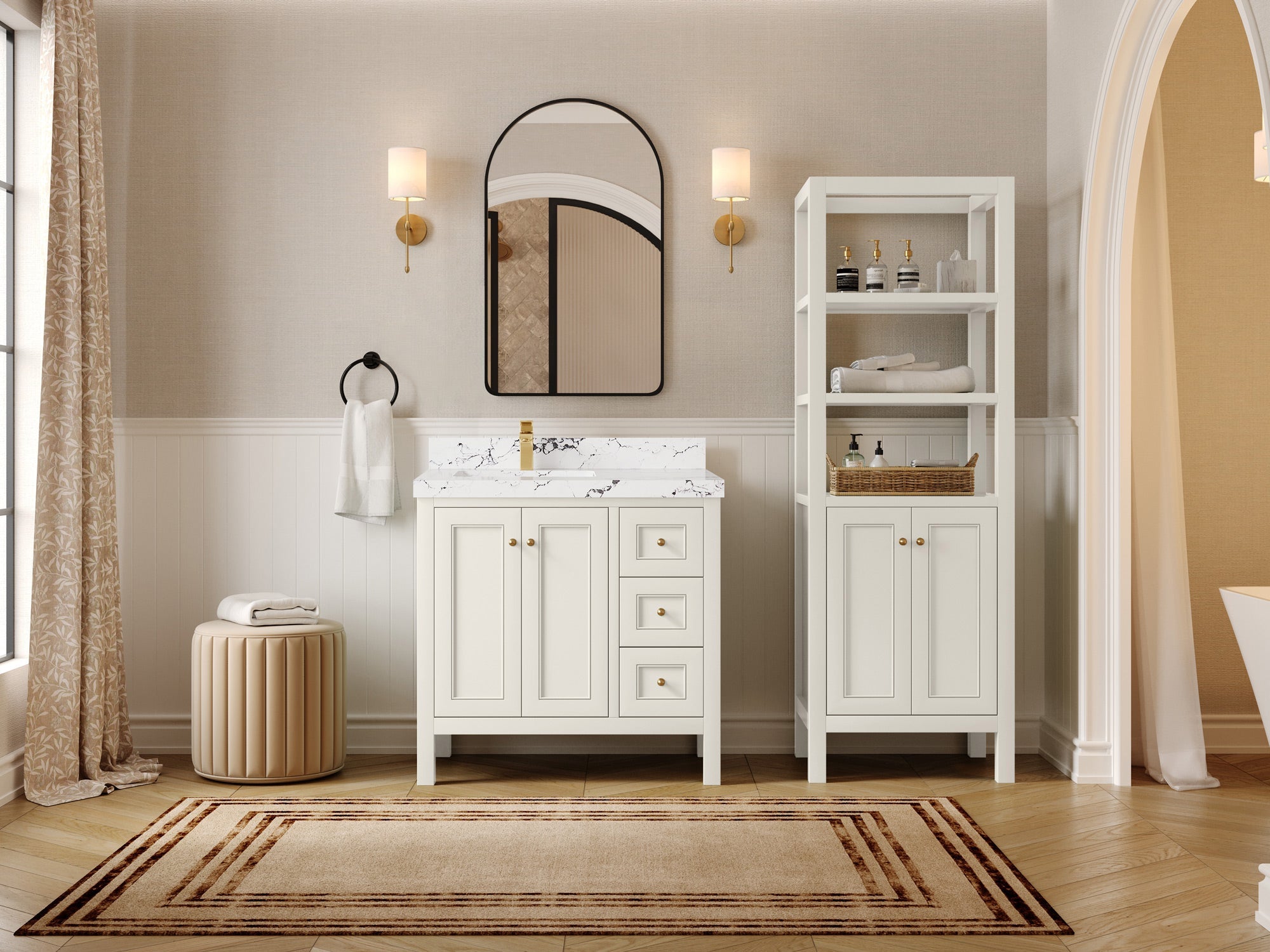 Nashville 36 in. W x 22 in. D Left Offset Sink Bathroom Vanity - Willow Bath and Vanity